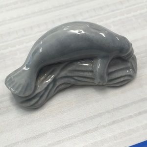 Manatee Red Rose Figurine